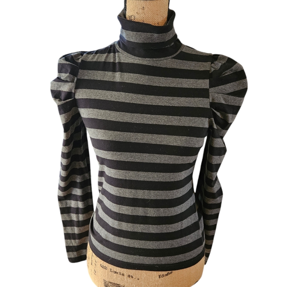 Charcoal and Black Stripped Turtle Neck Size XS